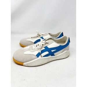 De Florance DF Flora Womens Size 11 White Blue Faux Suede Leather Sneakers Italy